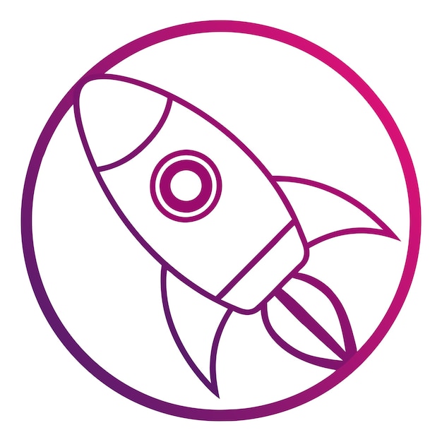 Arte de la línea de cohetes Icono de logotipo Diseño vectorial imprimible Obra artística