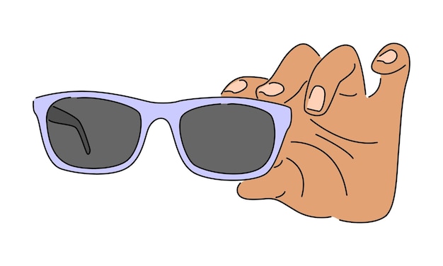 arte de línea color de gafas ilustración vectorial