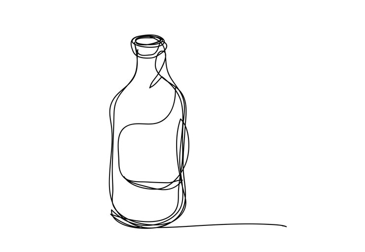 Vector arte de línea continua de botella ilustración vectorial de dibujo de una línea