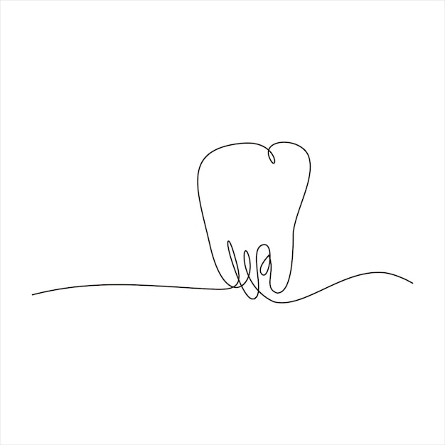 arte de línea continua de dientes