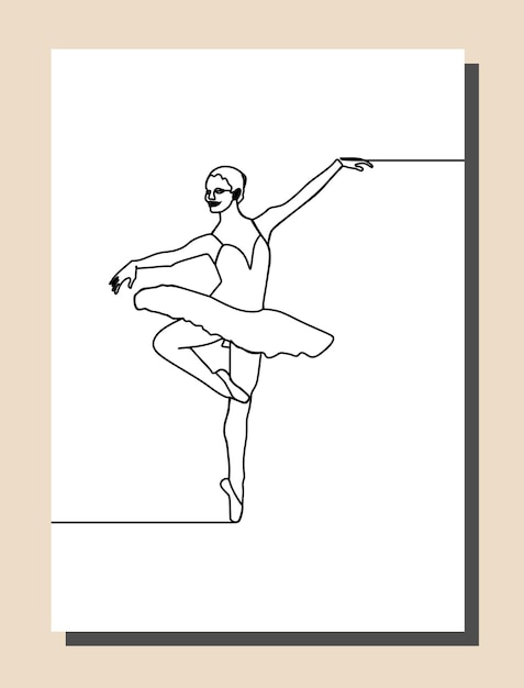 arte de línea continua estilo bailarina
