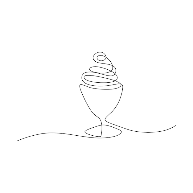 arte de línea continua de helado