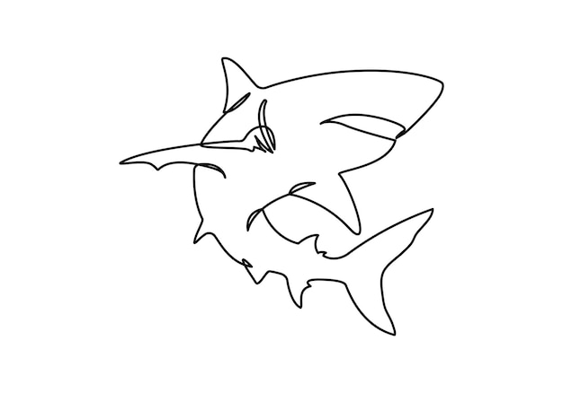 arte de línea continua de hermoso arte vectorial de peces marinos estéticos vector de pez dorado de una línea