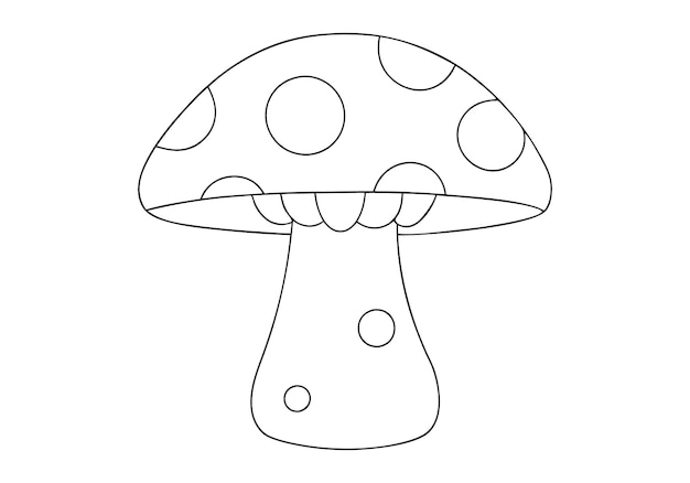 Arte de línea continua de hongos Minimalista de hongos e ilustración de la naturaleza