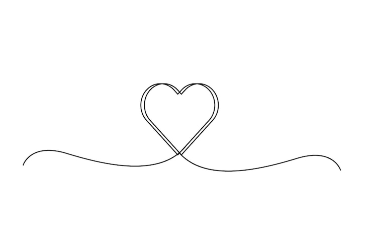 Vector arte de línea continua minimalista de un corazón ilustración vectorial eps 10