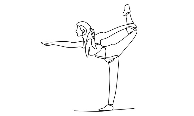 arte de la línea continua de la mujer Yoga Pose