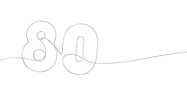 Arte de la línea continua de ochenta