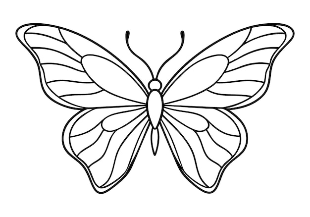 Arte de línea continua de un patrón de ala de mariposa Vector minimalista elegante