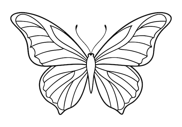 Arte de línea continua de un patrón de ala de mariposa Vector minimalista elegante