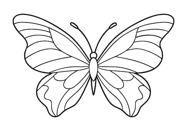Arte de línea continua de un patrón de ala de mariposa Vector minimalista elegante