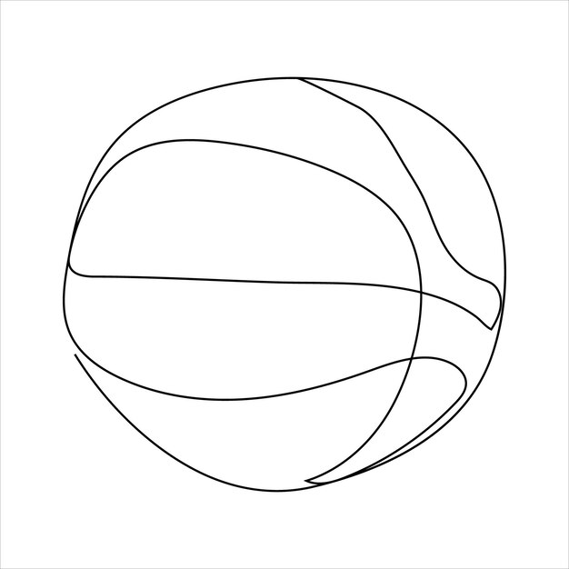 Arte de línea continua de una pelota de canasta adecuado para la página web, la aplicación móvil, la interfaz de usuario y el diseño gráfico