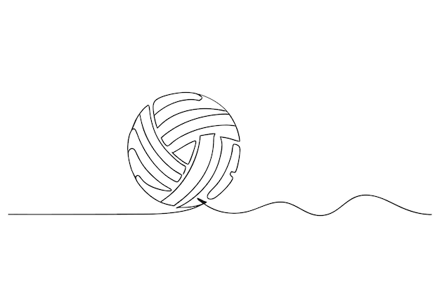 El arte de la línea continua de la pelota de voleibol
