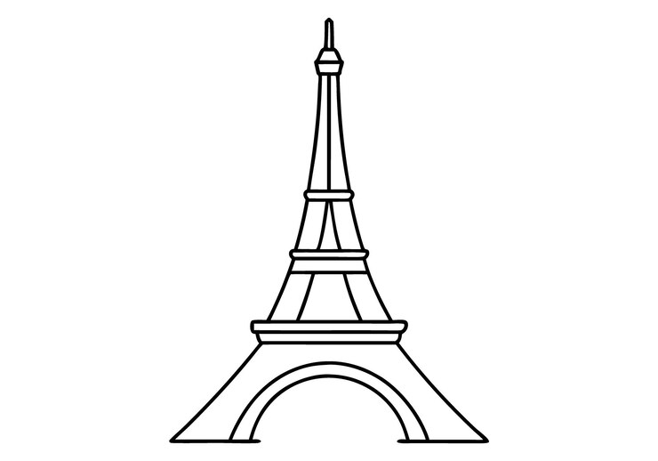 Vector arte de línea continua de la torre eiffel ilustración minimalista del punto de referencia de parís