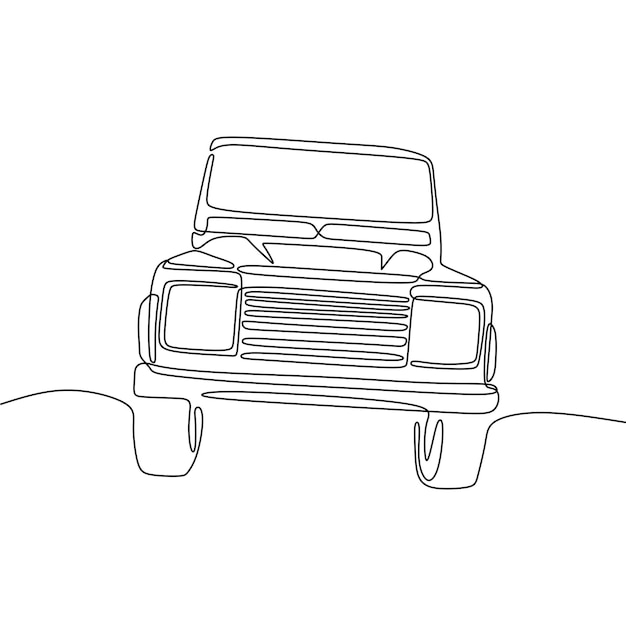 Arte de línea continua única de automóvil 4x4