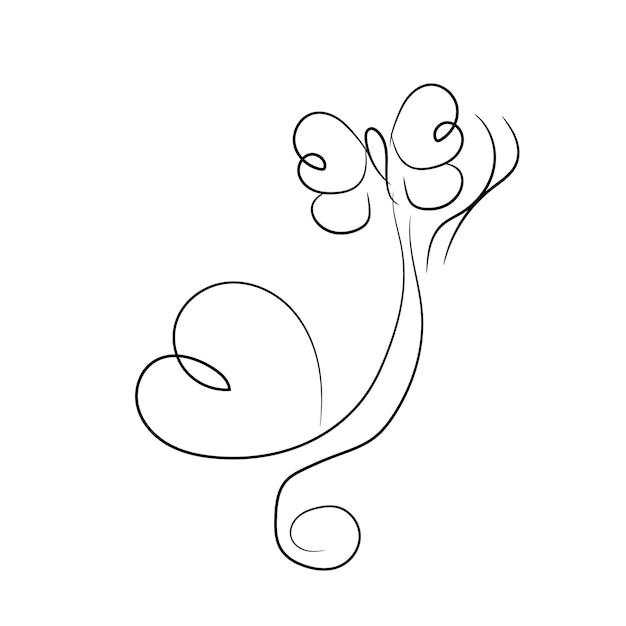 Arte de la línea del corazón de la mariposa