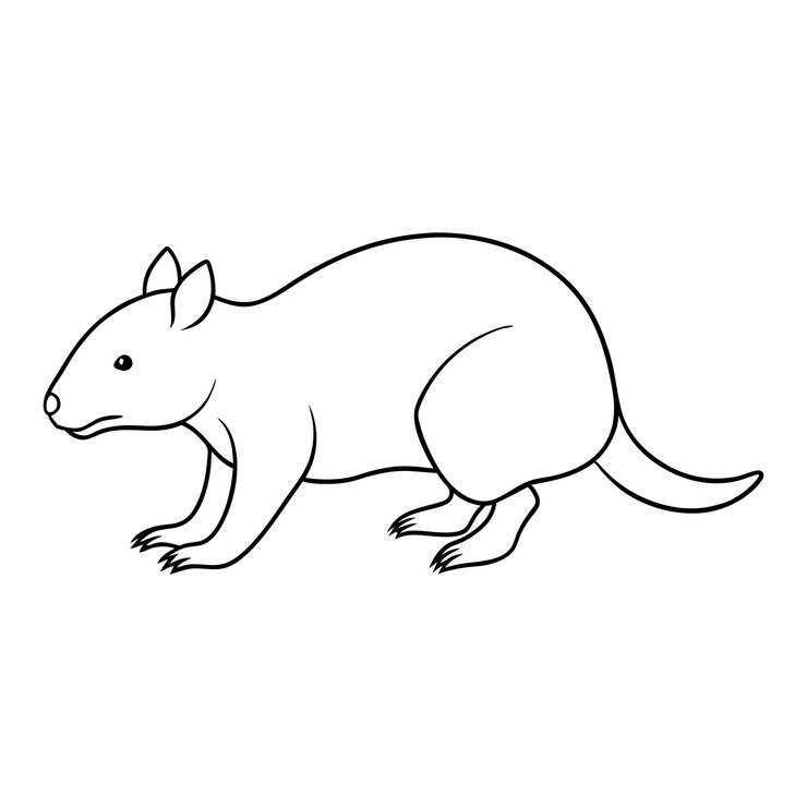 Vector arte de la línea de corrida del wombat
