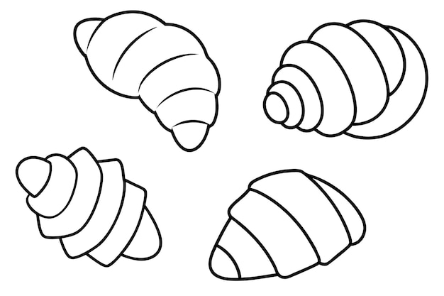 Arte de línea de croissants que destaca el diseño moderno