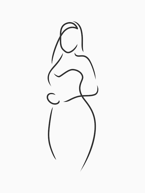 Arte de línea de cuerpo femenino femenino mínimo