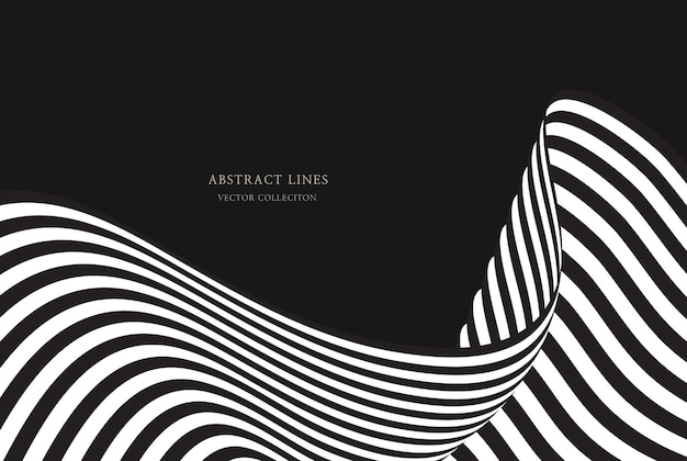 Arte de línea curva dinámica abstracta