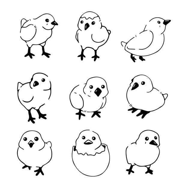 El arte de la línea de Cute Chicks