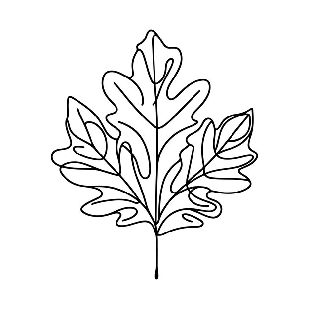 arte de línea decorativa estética ilustración de hojas florales