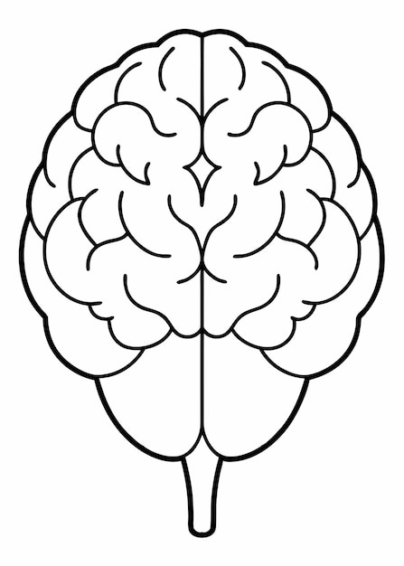 Un arte de línea de dibujo del cerebro humano Decoración de pared de línea continua mínima abstracta