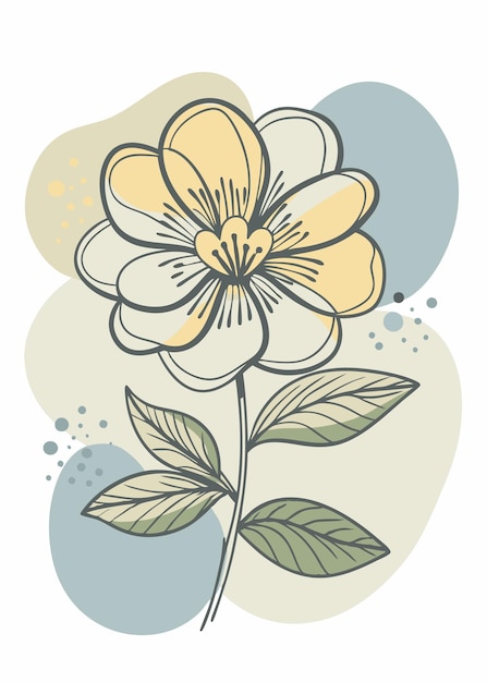 Arte de una línea de dibujo floral Arte de línea continua floral minimalista abstracto