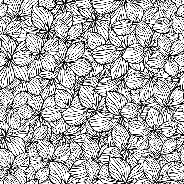 Arte de línea dibujo floral patrón vintage
