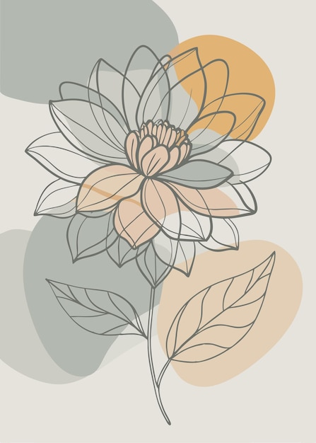 Un arte de línea del dibujo de flores Decoración de pared de arte de línea continua mínima abstracta
