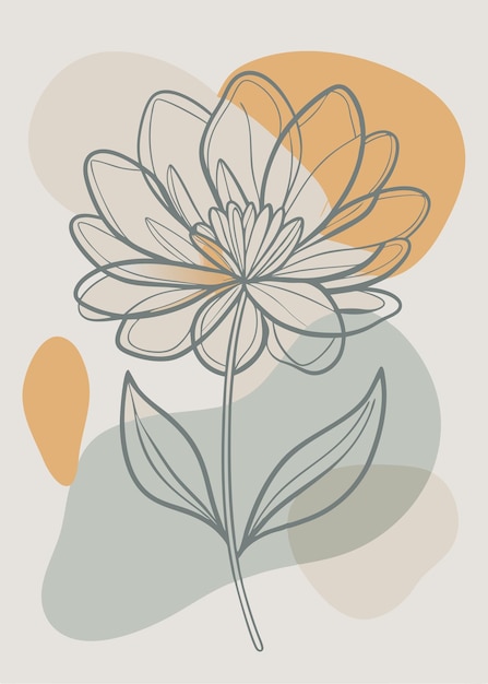 Un arte de línea del dibujo de flores Decoración de pared de arte de línea continua mínima abstracta