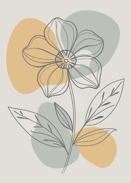 Un arte de línea del dibujo de flores Decoración de pared de arte de línea continua mínima abstracta