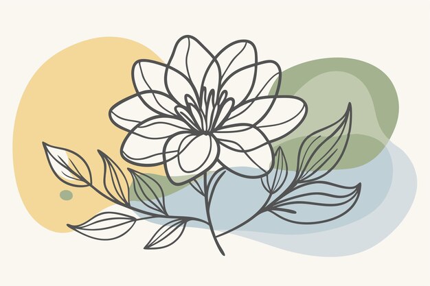 Un arte de línea del dibujo de flores Decoración de pared de arte de línea continua mínima abstracta