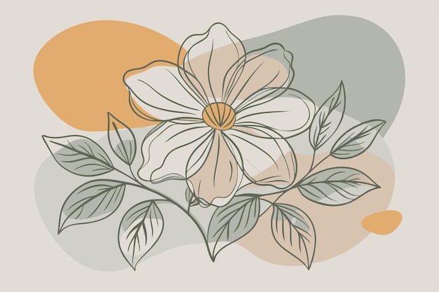 Un arte de línea del dibujo de flores Decoración de pared de arte de línea continua mínima abstracta