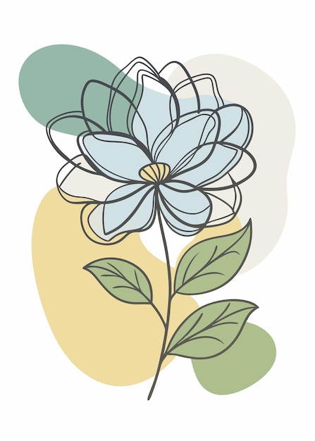Un arte de línea del dibujo de flores Decoración de pared de arte de línea continua mínima abstracta