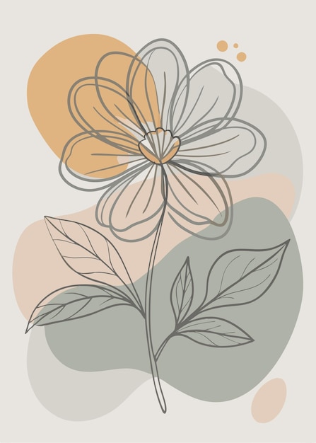 Un arte de línea del dibujo de flores Decoración de pared de arte de línea continua mínima abstracta