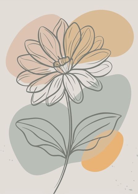 Un arte de línea del dibujo de flores Decoración de pared de arte de línea continua mínima abstracta