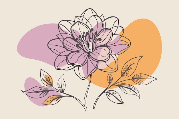 Un arte de línea del dibujo de flores Decoración de pared de arte de línea continua mínima abstracta