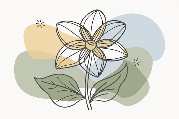 Un arte de línea del dibujo de flores Decoración de pared de arte de línea continua mínima abstracta