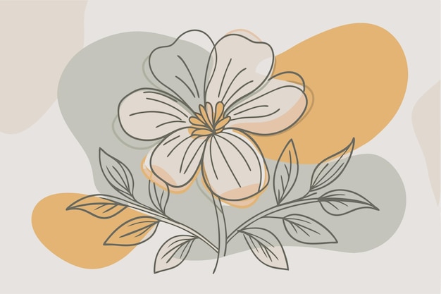 Un arte de línea del dibujo de flores Decoración de pared de arte de línea continua mínima abstracta