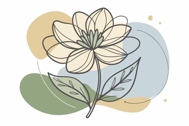Un arte de línea del dibujo de flores Decoración de pared de arte de línea continua mínima abstracta