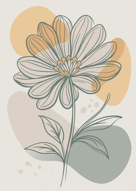 Un arte de línea del dibujo de flores Decoración de pared de arte de línea continua mínima abstracta