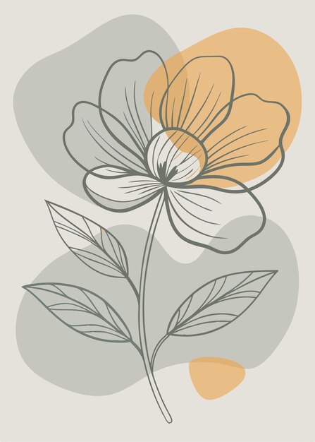 Un arte de línea del dibujo de flores Decoración de pared de arte de línea continua mínima abstracta