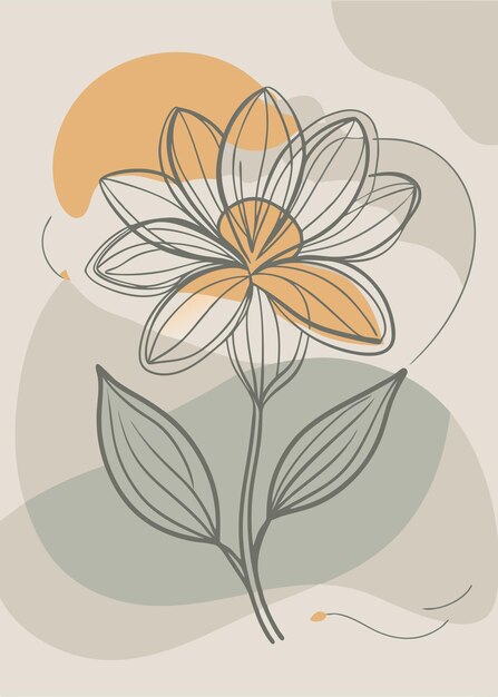 Un arte de línea del dibujo de flores Decoración de pared de arte de línea continua mínima abstracta