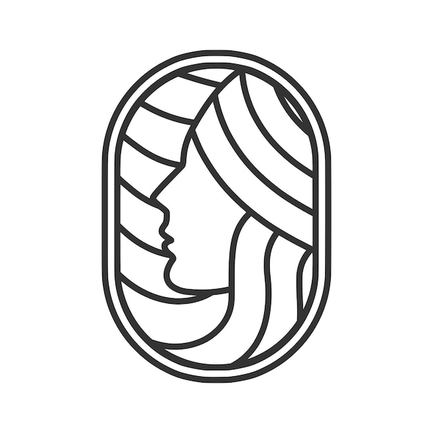 Vector arte de línea de diseño de logotipo de mujer de belleza