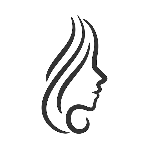 Arte de línea de diseño de logotipo de mujer de belleza