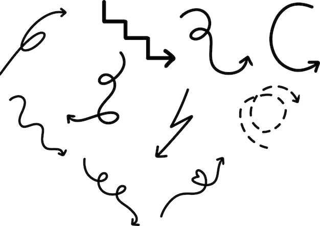 Arte de la línea de Doodle de flecha