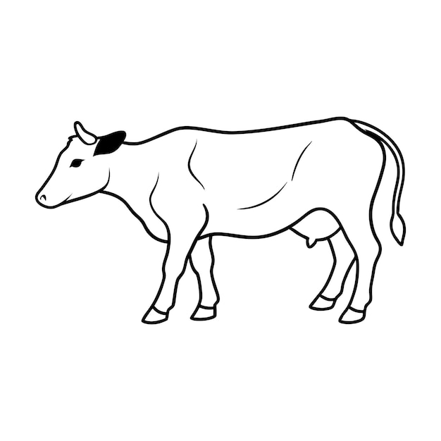 Arte de la línea de estiramiento de la vaca