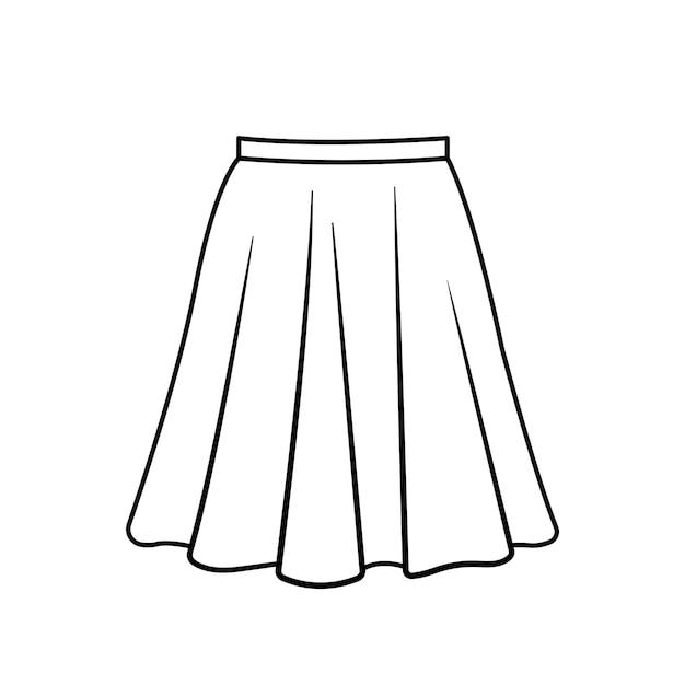 Arte de la línea de la falda larga