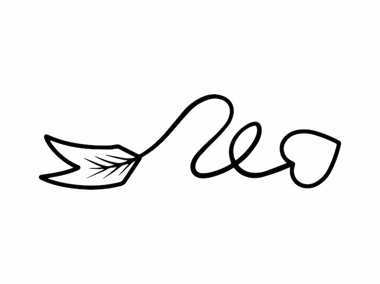 Vector arte de la línea de flecha día de san valentín