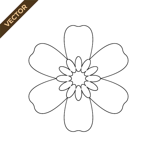 Vector arte de la línea floral elemento de diseño con tema floral